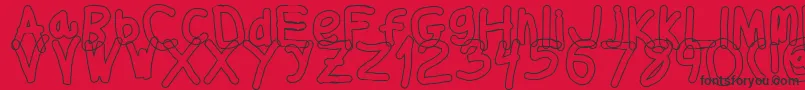 Fonte Thickerthanol – fontes pretas em um fundo vermelho