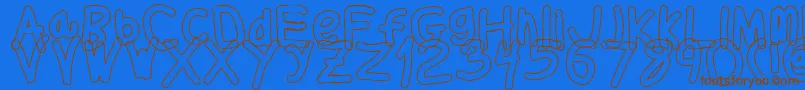 Thickerthanol Font – Brown Fonts on Blue Background