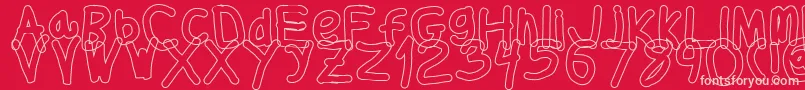 Fonte Thickerthanol – fontes rosa em um fundo vermelho