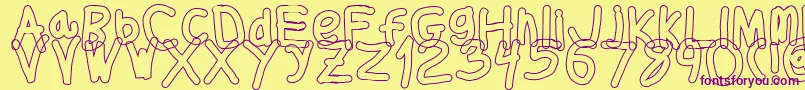 Thickerthanol Font – Purple Fonts on Yellow Background