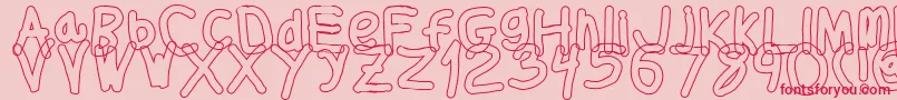 フォントThickerthanol – ピンクの背景に赤い文字