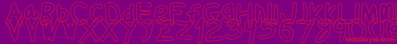 Czcionka Thickerthanol – czerwone czcionki na fioletowym tle