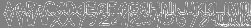 フォントThickerthanol – 灰色の背景に白い文字