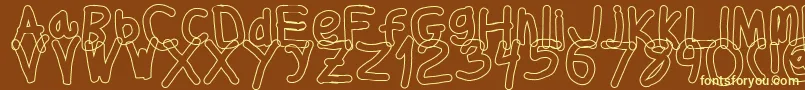 fuente Thickerthanol – Fuentes Amarillas Sobre Fondo Marrón