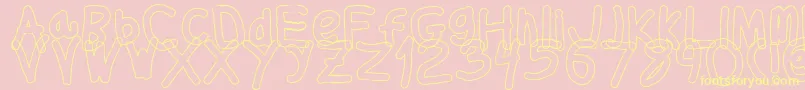 Thickerthanol-Schriftart – Gelbe Schriften auf rosa Hintergrund