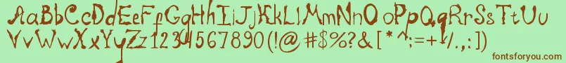 Diarybauk Font – Brown Fonts on Green Background