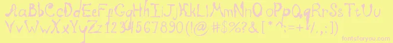 Diarybauk-Schriftart – Rosa Schriften auf gelbem Hintergrund