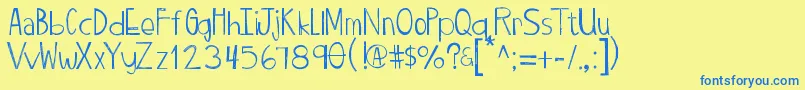 Twiggypopscratch Font – Blue Fonts on Yellow Background