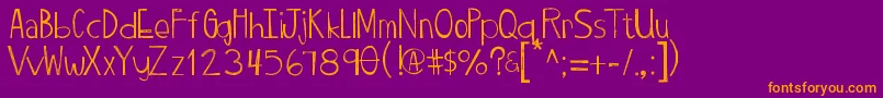フォントTwiggypopscratch – 紫色の背景にオレンジのフォント