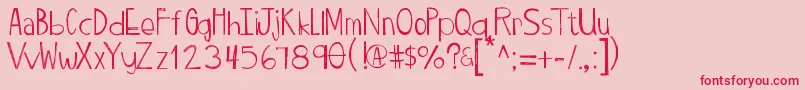 Twiggypopscratch-Schriftart – Rote Schriften auf rosa Hintergrund