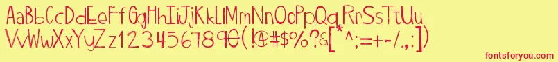 Twiggypopscratch Font – Red Fonts on Yellow Background