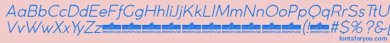 CocogothicLightitalicTrial Font – Blue Fonts on Pink Background