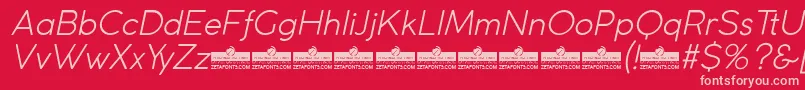 CocogothicLightitalicTrial Font – Pink Fonts on Red Background