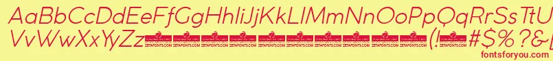 CocogothicLightitalicTrial Font – Red Fonts on Yellow Background