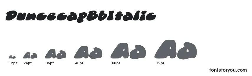 DuncecapBbItalic Font Sizes