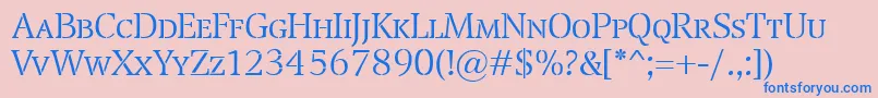 TransportLightSc Font – Blue Fonts on Pink Background