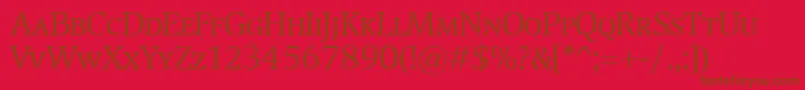 TransportLightSc-Schriftart – Braune Schriften auf rotem Hintergrund