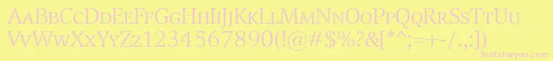 TransportLightSc Font – Pink Fonts on Yellow Background