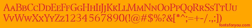 TransportLightSc Font – Red Fonts on Orange Background