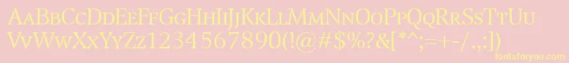 TransportLightSc Font – Yellow Fonts on Pink Background