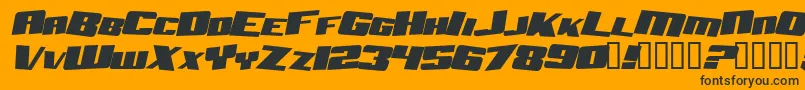 AftershockDebrisSolidItalic-fontti – mustat fontit oranssilla taustalla