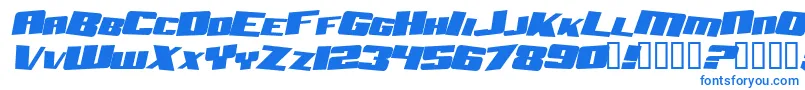 Police AftershockDebrisSolidItalic – polices bleues sur fond blanc
