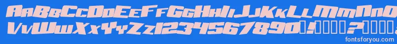 Police AftershockDebrisSolidItalic – polices roses sur fond bleu
