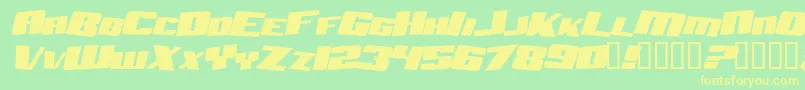 Fonte AftershockDebrisSolidItalic – fontes amarelas em um fundo verde