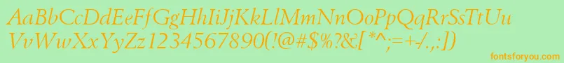 BestsellerItalic Font – Orange Fonts on Green Background