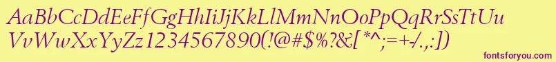 BestsellerItalic Font – Purple Fonts on Yellow Background