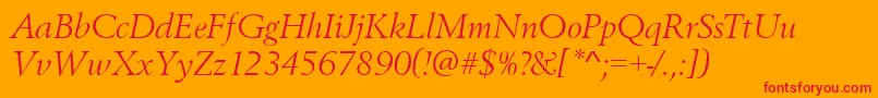 BestsellerItalic Font – Red Fonts on Orange Background