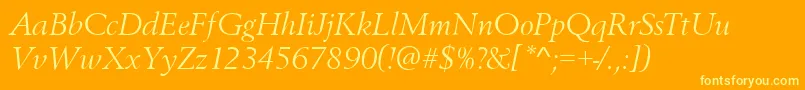 BestsellerItalic Font – Yellow Fonts on Orange Background