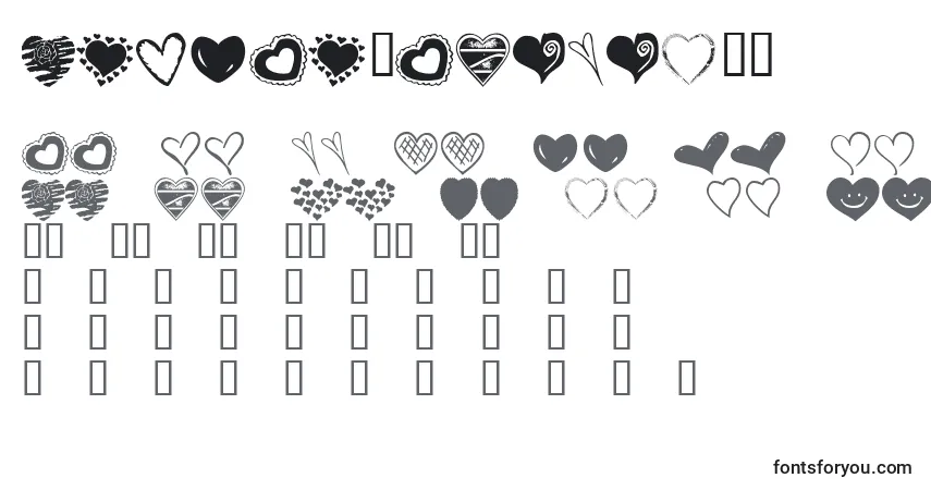KrHeartaliciousフォント–アルファベット、数字、特殊文字