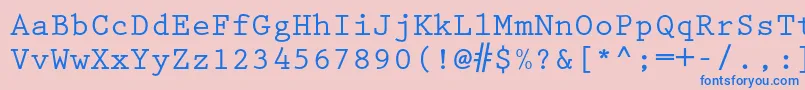 フォントPrestigeelitestdBd – ピンクの背景に青い文字