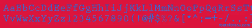 フォントPrestigeelitestdBd – 赤い背景に青い文字