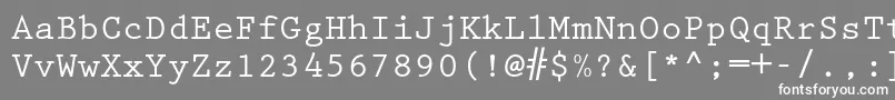 フォントPrestigeelitestdBd – 灰色の背景に白い文字