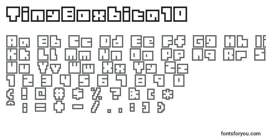 Шрифт TinyBoxbita10 – алфавит, цифры, специальные символы