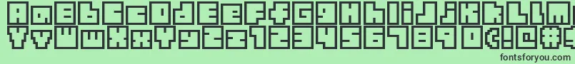 TinyBoxbita10 Font – Black Fonts on Green Background
