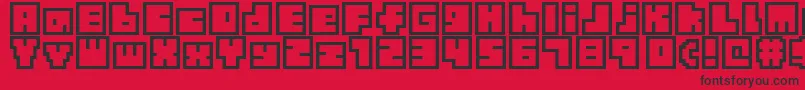Шрифт TinyBoxbita10 – чёрные шрифты на красном фоне