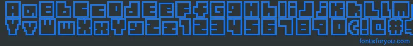 TinyBoxbita10 Font – Blue Fonts on Black Background