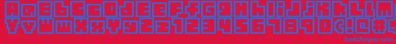 TinyBoxbita10 Font – Blue Fonts on Red Background