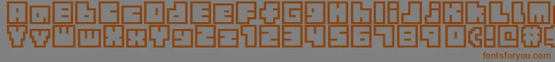 Шрифт TinyBoxbita10 – коричневые шрифты на сером фоне