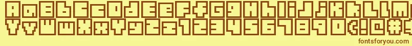 Więcej informacji o czcionce TinyBoxbita10 Czcionka TinyBoxbita10 – brązowe czcionki na żółtym tle