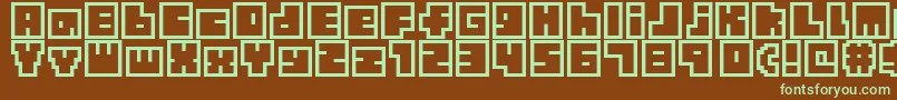 TinyBoxbita10 Font – Green Fonts on Brown Background