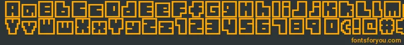 TinyBoxbita10 Font – Orange Fonts on Black Background