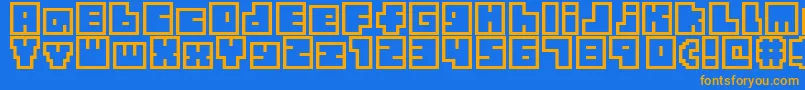 TinyBoxbita10 Font – Orange Fonts on Blue Background
