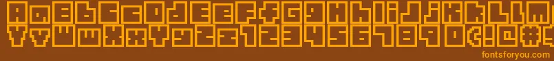 TinyBoxbita10 Font – Orange Fonts on Brown Background