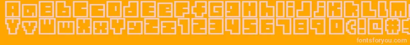 Шрифт TinyBoxbita10 – розовые шрифты на оранжевом фоне