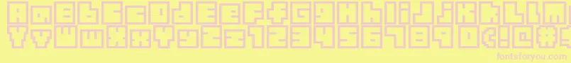 TinyBoxbita10 Font – Pink Fonts on Yellow Background