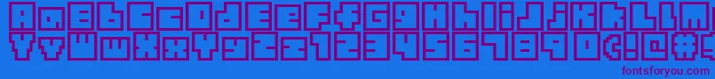 TinyBoxbita10 Font – Purple Fonts on Blue Background